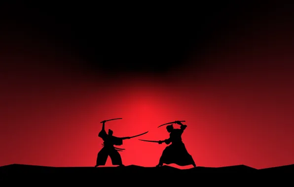 Picture sword, minimalism, katana, battle, digital art, fighting, artwork, Samurai, warrior, silhouette