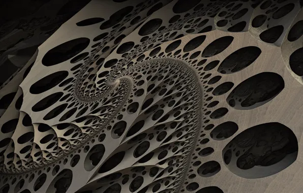 Picture pattern, holes, curl, 3D graphics