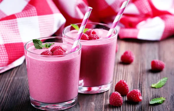 Picture berries, raspberry, milk, cocktail, tube, smoothies