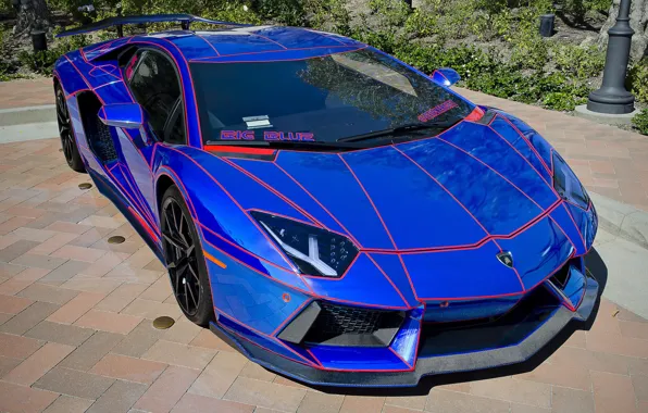 Picture beauty, power, Lamborghini Aventador, exterior, sports car, AKA Big Blue, Chrome Blue, Chrome Blue Lamborghini …