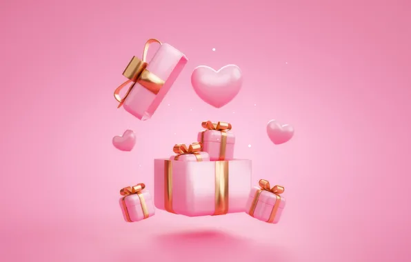 Picture love, romance, hearts, love, happy, pink, romantic, hearts, 14 Feb, Valentine's Day, Valentine's Day, rendering, …