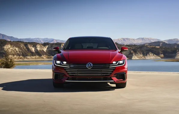 Picture red, Volkswagen, front view, liftback, Arteon, 2019, SEL Premium R-Line
