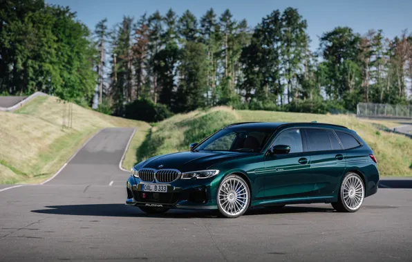 Picture BMW, Green, Front, Touring, Alpina, All-wheel drive, Alpina B3