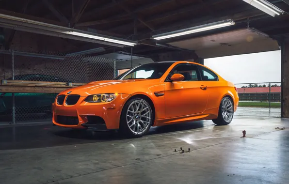 Picture BMW, Orange, E92, lamps, M3, Daytime Running Lights