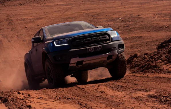 Picture blue, Ford, dust, Raptor, pickup, primer, 2018, Ranger