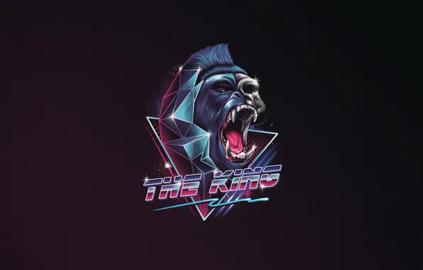 Picture Minimalism, Background, Neon, Gorilla, Synth, The King, Retrowave, Synthwave, New Retro Wave, Futuresynth, Sintav, Retrouve, …