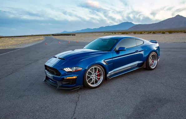 Picture Ford, Shelby, Blue, Side, Road, Super Snake, Shelby Super Snake