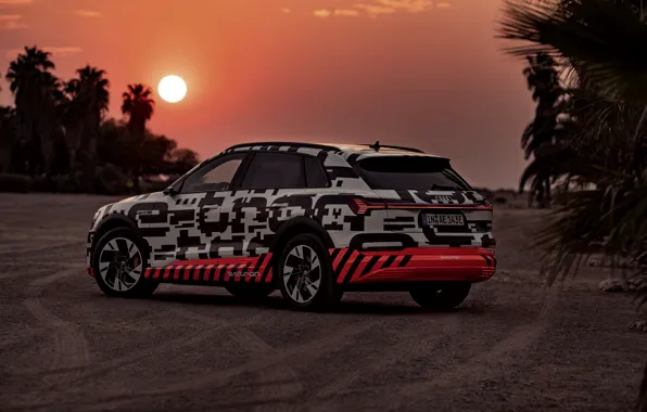 Picture sand, sunset, Audi, 2018, E-Tron Prototype