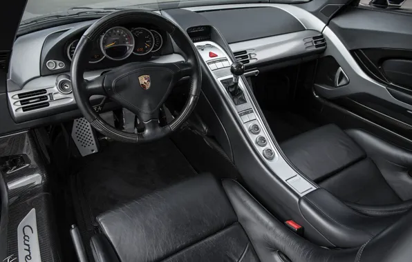 Picture black, Porsche, supercar, salon, Carrera GT