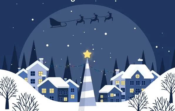 Picture Home, Christmas, New year, Santa Claus, Deer, Merry Christmas, Sleigh, Счастливого рождества, Рождественские подарки для …