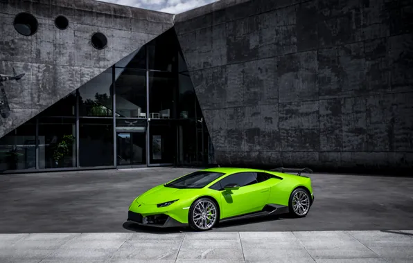 Picture Lamborghini, Wall, Green, VAG, Huracan