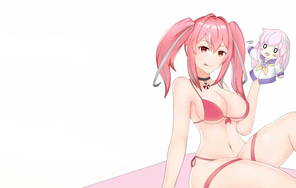 Picture girl, sexy, cleavage, pink hair, long hair, boobs, anime, beautiful, pretty, erotic, breasts, bikini, attractive, …
