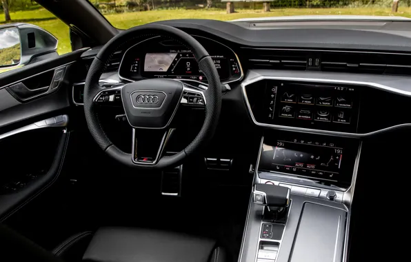 Picture Audi, interior, devices, salon, Audi A7, 2019, steering wheel, S7 Sportback