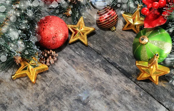Picture decoration, balls, New Year, Christmas, Christmas, balls, wood, New Year, decoration, Merry