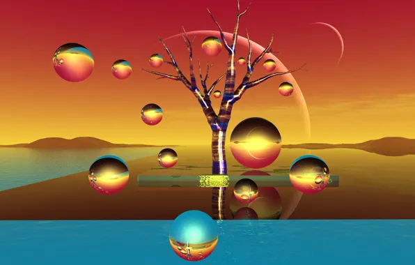 Picture tree, balls, sphere