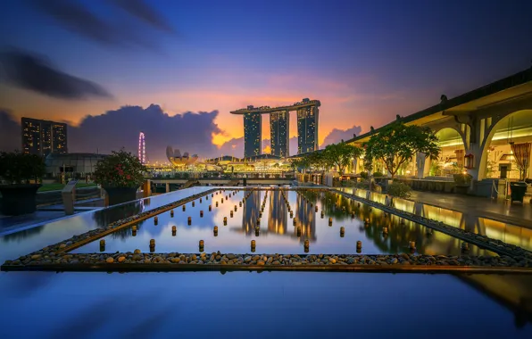 Picture lights, panorama, Asia, Singapore