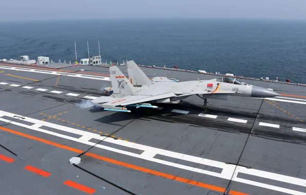 Picture Fighter, Landing, The carrier, THE CHINESE NAVY, Shenyang J-15