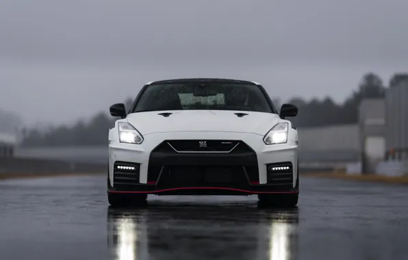 Picture white, Nissan, GT-R, front, R35, Nismo, 2019