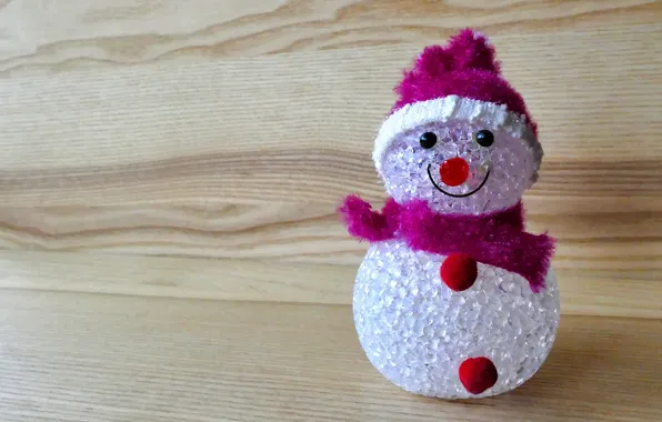 Picture winter, smile, holiday, toy, Board, scarf, Christmas, New year, snowman, cap, figure, Christmas decorations, souvenir, …