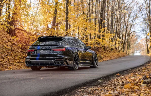 Picture road, autumn, trees, Mansory, exterior, MTM, Audi RS6 Avant