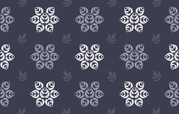 Picture flowers, grey, background, pattern, vector, seamless