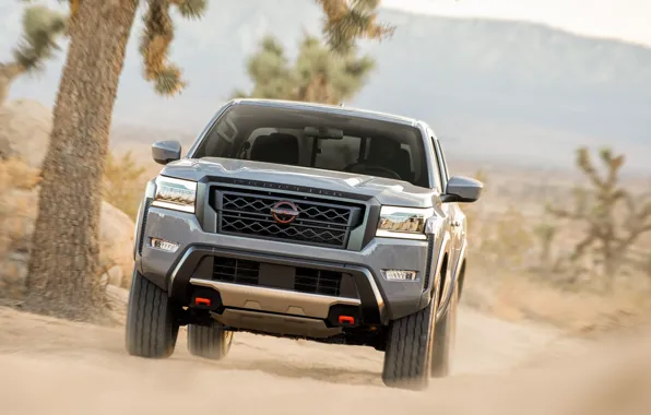 Picture movement, Nissan, pickup, 2022, clouds of dust, Nissan Frontier