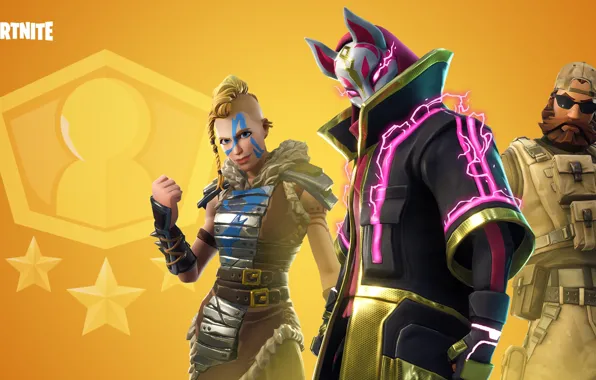 Picture girl, the game, man, mask, cloak, characters, Fortnite