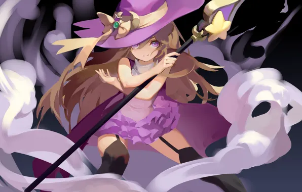 Picture hat, girl, witch