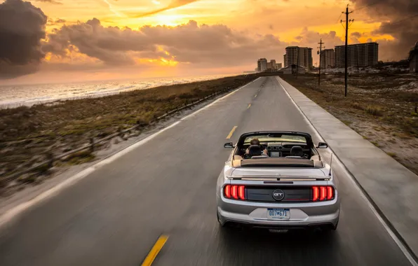 Picture sunset, Ford, California, Convertible, Mustang GT, 2019