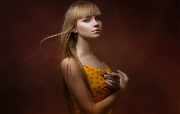 Picture look, girl, background, portrait, hands, long hair, manicure, Alex Lozgachev