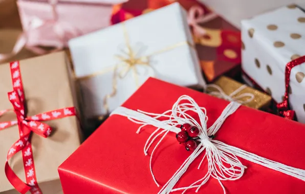 Picture winter, holiday, Christmas, gifts, New year, box, Christmas decorations, новогодние декорации