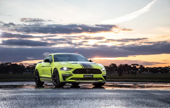 Picture sunset, Mustang, Ford, the evening, AU-spec, R-Spec, 2019, Australia version