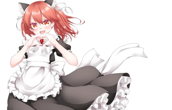 Picture girl, kitty, heart, ears, the maid