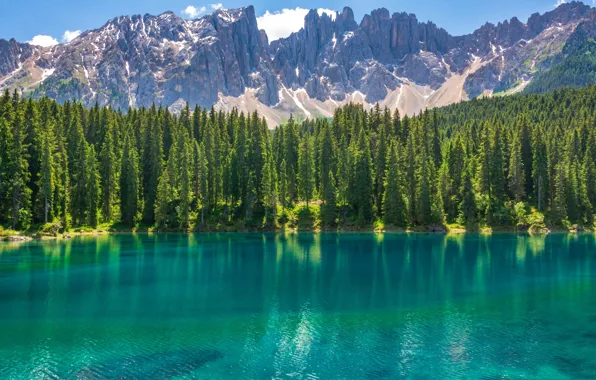 Picture lake, Italy, The Dolomites, Carezza