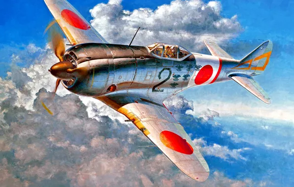 Picture fighter, Nakajima, Ki-44, WWII, Ki-44-II, Radial engine, IJAAF
