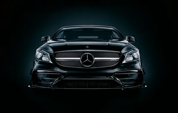 Picture Auto, Black, Machine, Mercedes, Lights, Car, Art, Render, Design, AMG, Black, The front, Transport & …