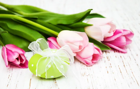 Picture flowers, eggs, Easter, tulips, happy, wood, pink, flowers, tulips, Easter, eggs, decoration