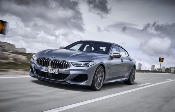 Picture coupe, BMW, car, Gran Coupe, 8-Series, 2019, the four-door coupe, Eight, G16, steel gray