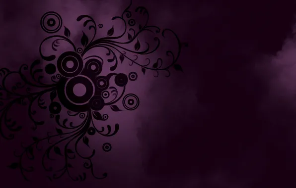 Picture purple, circles, flowers, patterns, smoke, minimalism