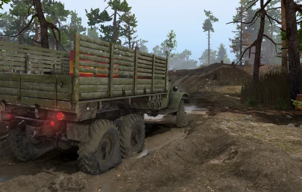 Picture truck, offroad, mud, spintires, chernobyl