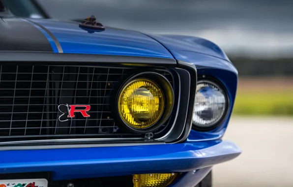 Picture Ford, The hood, 1969, Lights, Ford Mustang, Muscle car, Mach 1, Classic car, Icon, Sports …
