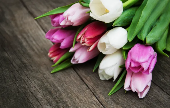 Picture flowers, bouquet, colorful, tulips, pink, flowers, tulips, spring, purple