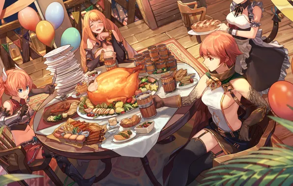 Picture Girls, Table, Food, Booze, sdorica -sunset-