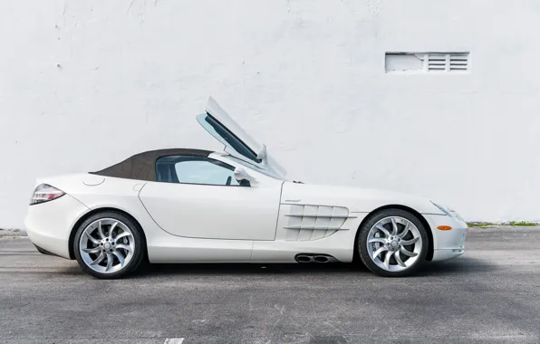 Picture Roadster, White, The door, Roof, 2009, Mercedes-Benz SLR McLaren