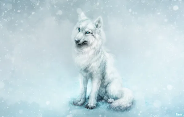Picture Winter, Snow, Style, Wolf, Beast, Art, Art, Winter, Style, Snow, Wolf, Illustration, Animal, Snowfall, Animal, …