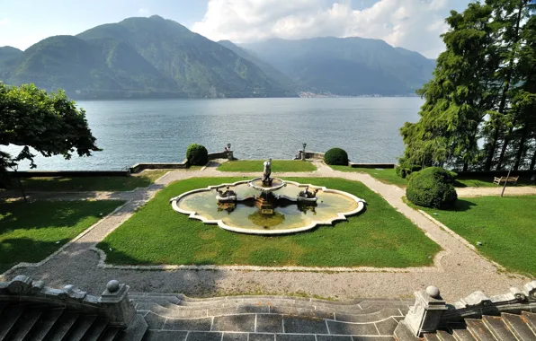 Picture Park, Italy, fountain, lake Como, Lombardy, Тремедзо, Villa Mayer