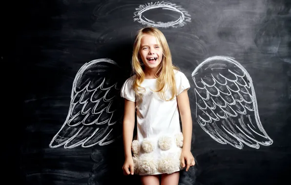 Picture wings, angel, girl, halo