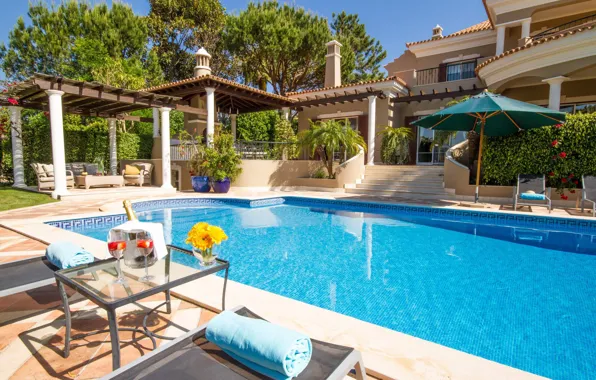 Picture Villa, pool, Portugal, architecture, terrace, Algarve, Quinta do Lago, Villa San Lorenzo