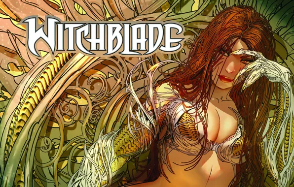 Picture girl, fantasy, cleavage, breast, comics, redhead, artwork, fantasy art, Witchblade, chest, fantasy girl, Michael Turner, …
