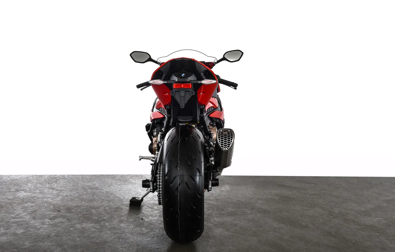 Photo wallpaper BMW, Red, Rear view, S1000RR